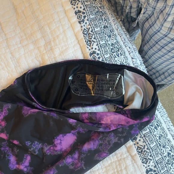 TOO FAST BRAND PUNK ROCK TIE DYE PLAID CORSET ONE PIECE SWIMSUIT - Picture 4 of 4